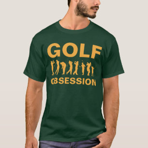 Golf Obsession Green Orange Golfing T - Shirt