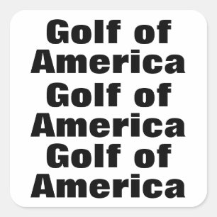 Golf of America (Karten ändern) Quadratischer Aufkleber