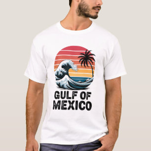 Golf of Mexico Retro Sunset Wave Design T-Shirt