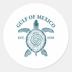 Golf of Mexico Turtle Runder Aufkleber