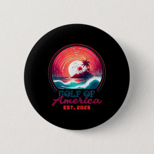 Golf of us America Est 2025 Retro Vintag Beach _1 Button