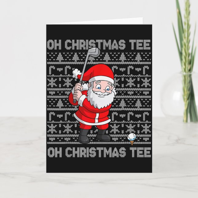 Golf Oh Christmas Tee Santa Claus Golfer Golfing S Karte (Vorderseite)