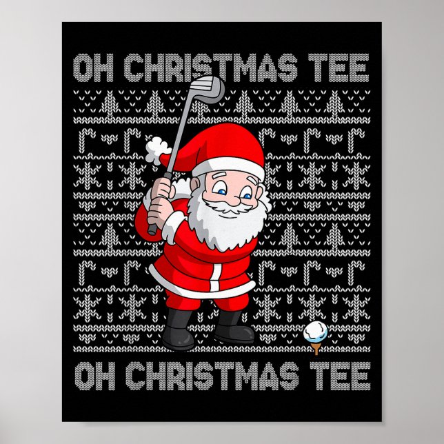 Golf Oh Christmas Tee Santa Claus Golfer Golfing S Poster (Vorne)