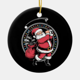 Golf Oh Weihnachtsmann Vintag Golfer Golfi Keramik Ornament