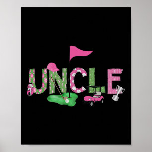 Golf Onkel Pink Hole In One Golf 1. Geburtstag Mäd Poster