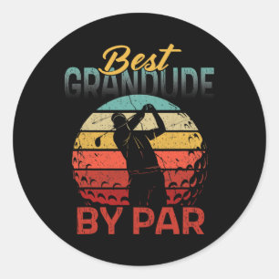 Golf-Opa Bestes Golfen Opa Von Par Design Runder Aufkleber