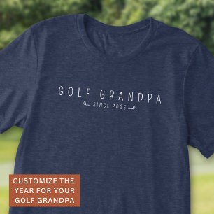 Golf-Opa Vatertag Individuelles Jahr Modern Weiß Tri-Blend Shirt