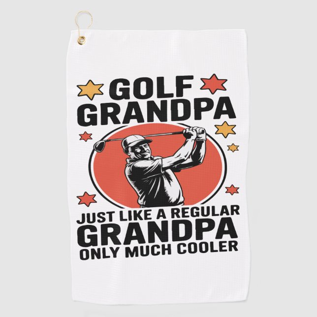 Golf Opa wie ein regelmäßiger Großvater Golfhandtuch (Vorderseite)