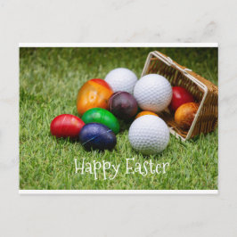Golf Oster zum Golfer mit Eiern & Golf Card Postkarte
