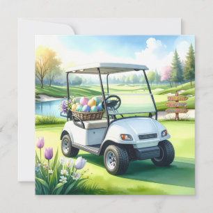Golf-Osterferien auf dem Golfplatz Feiertagskarte