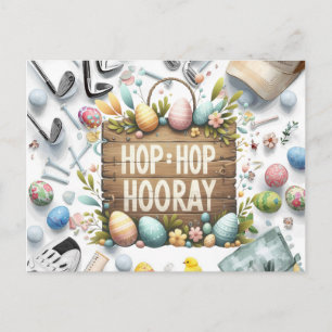 Golf Ostern mit Golf-Ausrüstung Design für Golfer Postkarte