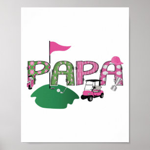 Golf Papa Hole in einem Golf 1.Geburtstag Party Poster