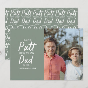 Golf Papa Moderne khaki grüne Typografie lustiges  Feiertagskarte