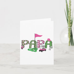 Golf Papa Pink Loch in einem Golf 1. Geburtstagski Karte