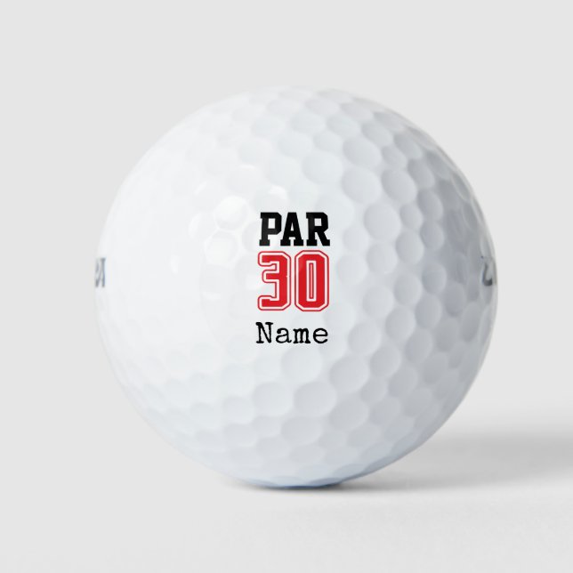 Golf Par 30. Geburtstag Golfer Golfball (Vorderseite)