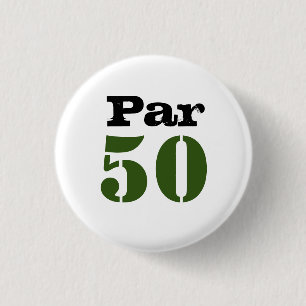 Golf Par 50. Geburtstag mit der Nummer für Golfer  Button
