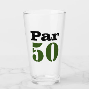 Golf Par 50. Geburtstag mit der Nummer für Golfer  Glas