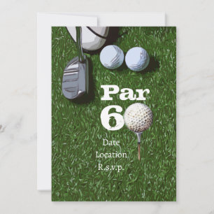 Golf Par 60. 60 Jahre Golfer Geburtstag Einladung