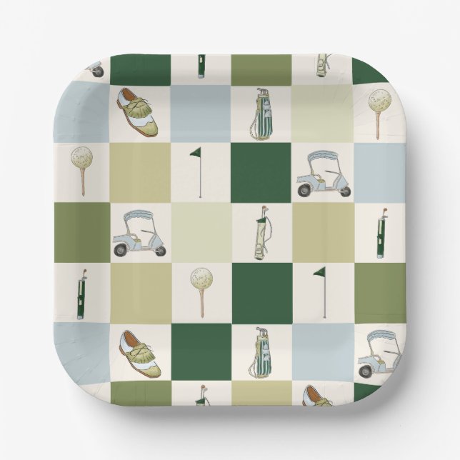 Golf Par Abschlag Pappteller (Vorderseite)