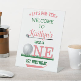 Golf PAR-T-SHIRT 1. Geburtstag Begrüßungszeichen Sockelschild