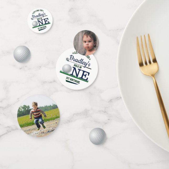 Golf PAR-T-SHIRT 1. Geburtstag Foto Konfetti (Gruppe)