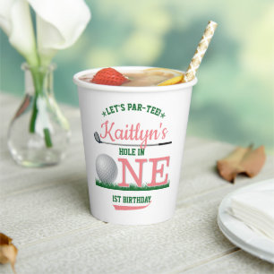 Golf PAR-T-SHIRT 1. Geburtstag Pappbecher
