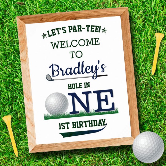 Golf PAR-T-SHIRT 1. Geburtstag Willkommen Poster (Von Creator hochgeladen)