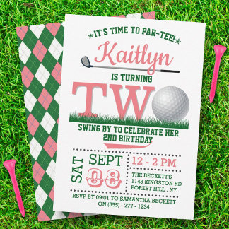 Golf PAR-T-SHIRT 2. Geburtstag Einladung