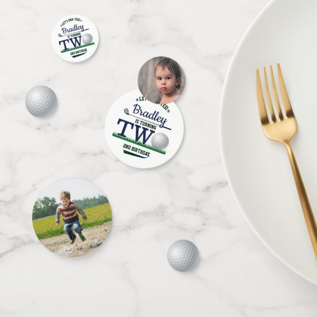 Golf PAR-T-SHIRT 2. Geburtstag Foto Konfetti (Gruppe)