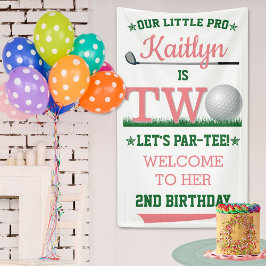 Golf PAR-T-SHIRT 2. Geburtstag Willkommen Banner