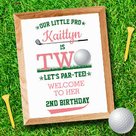Golf PAR-T-SHIRT 2. Geburtstag Willkommen Poster