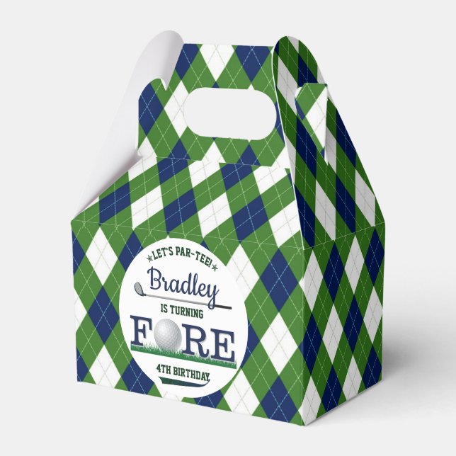 Golf PAR-T-SHIRT 4. Geburtstag Geschenkschachtel (Vorderseite)