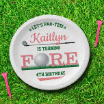 Golf PAR-T-SHIRT 4. Geburtstag Pappteller<br><div class="desc">Feiern Sie stilvoll mit diesen trendigen Tellern aus dem 4. Das Design ist leicht mit Ihrer eigenen Formulierung zu personalisieren und Ihre Familie und Freunde werden begeistert sein,  wenn sie diese fabelhaften Party-Teller sehen.</div>
