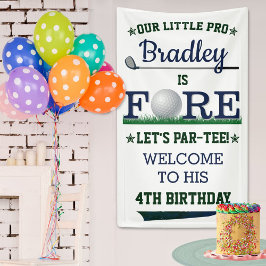 Golf PAR-T-SHIRT 4. Geburtstag Willkommen Banner