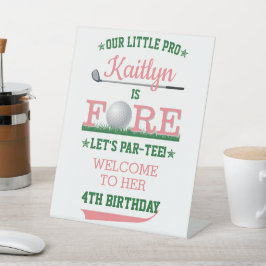 Golf PAR-T-SHIRT 4. Geburtstag Willkommen Sockelschild