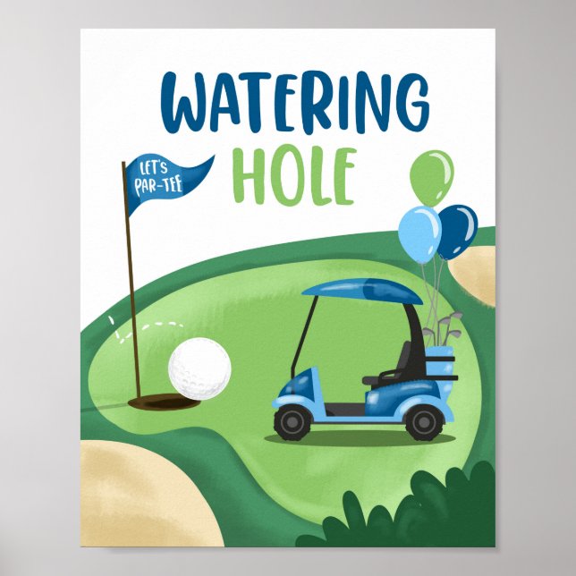 Golf Par-T-Shirt Boy Birthday Sign Poster (Vorne)