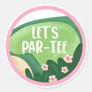 Golf Par-T-Shirt Cupcake Girl Birthday Hole in One Runder Aufkleber