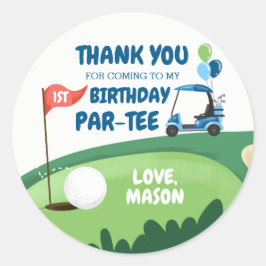 Golf Par-T-Shirt Cupcake Topper Boy Birthday Gefal Runder Aufkleber