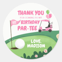 Golf Par-T-Shirt Cupcake Topper Boy Birthday Gefal Runder Aufkleber