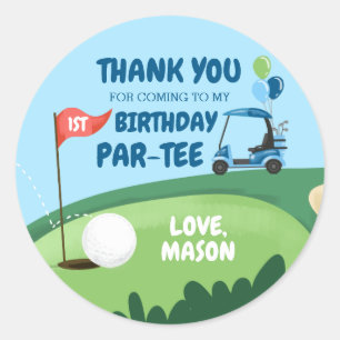 Golf Par-T-Shirt Cupcake Topper Boy Birthday Gefal Runder Aufkleber
