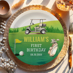 Golf Par T-Shirt Hole in One Boy Birthday Pappteller