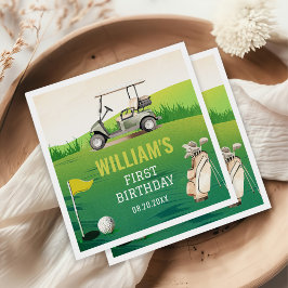 Golf Par T-Shirt Hole in One Boy Birthday Serviette