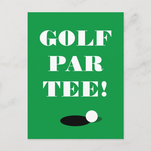 Golf Par T-Shirt Postkarte Vorlage für Club-Party (Vorderseite)