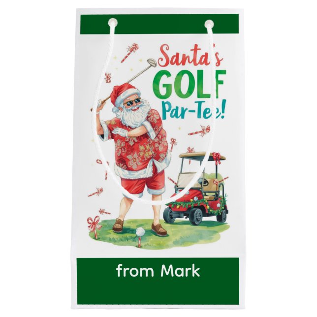 Golf Par-Tee Christmas Party with Santa Claus  Kleine Geschenktüte (Vorderseite)