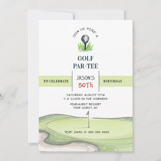 Golf PAR-TEE Geburtstagsfeier Einladung