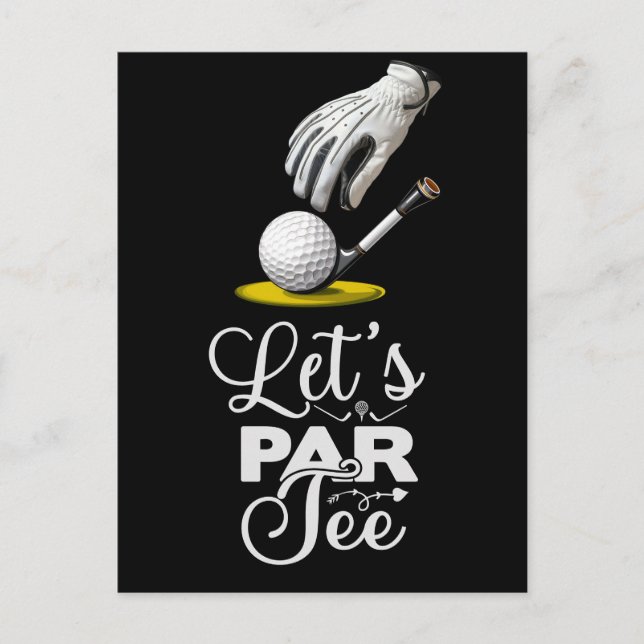 Golf par tee Golf Party Save the Date Postkarte (Vorderseite)
