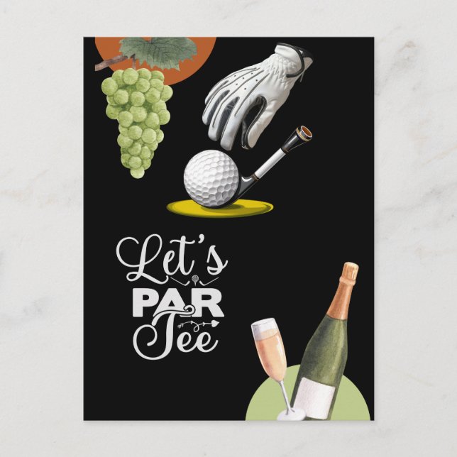 Golf par tee Golf Party Save the Date Postkarte (Vorderseite)