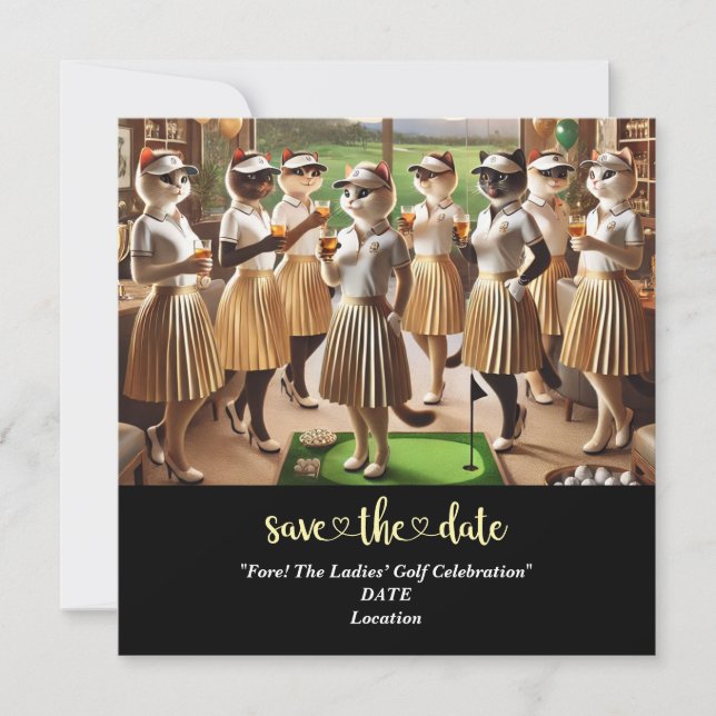 Golf Par tee Golfer Party Save the Date (Vorderseite)