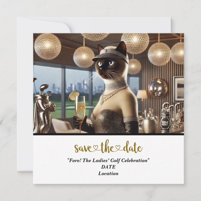 Golf Par tee Golfer Party Save the Date (Vorderseite)