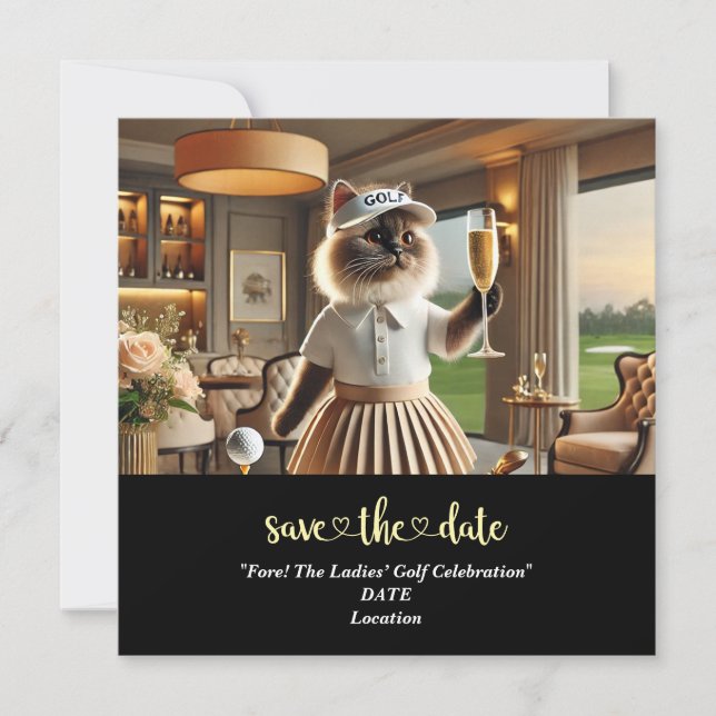 Golf Par tee Golfer Party Save the Date (Vorderseite)